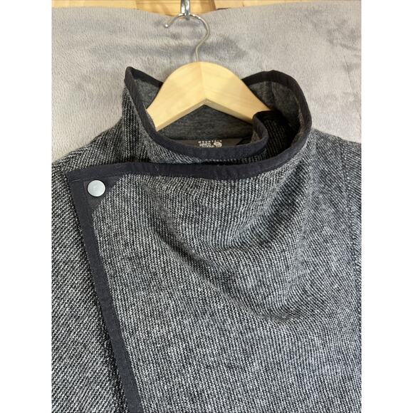 Mountain Hardwear Sweater Womens Small Gray Sarafin Wrap Wool Blend Pockets - Picture 3 of 15